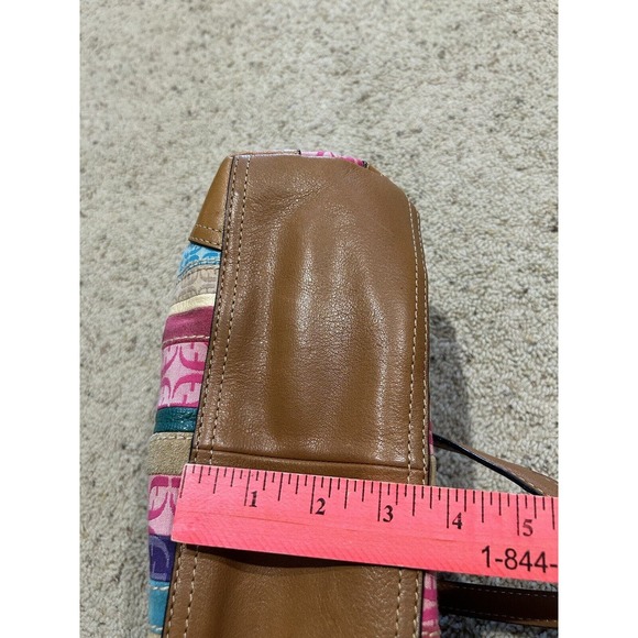 FOSSIL HANDBAG Signature Jacquard & Leather Purse Hand Bag Stripe C24 - Picture 16 of 16